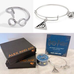 Alex and Ani Harry Potter Deathly Hallows Bracelet and Glasses/Bolt Ring